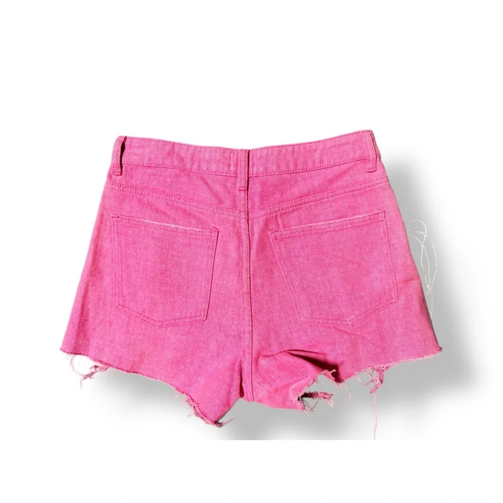 Blue Buttercup Hot Pink‎ Fringe Frayed Denim Shorts Rhinestone Sequin Small NWT